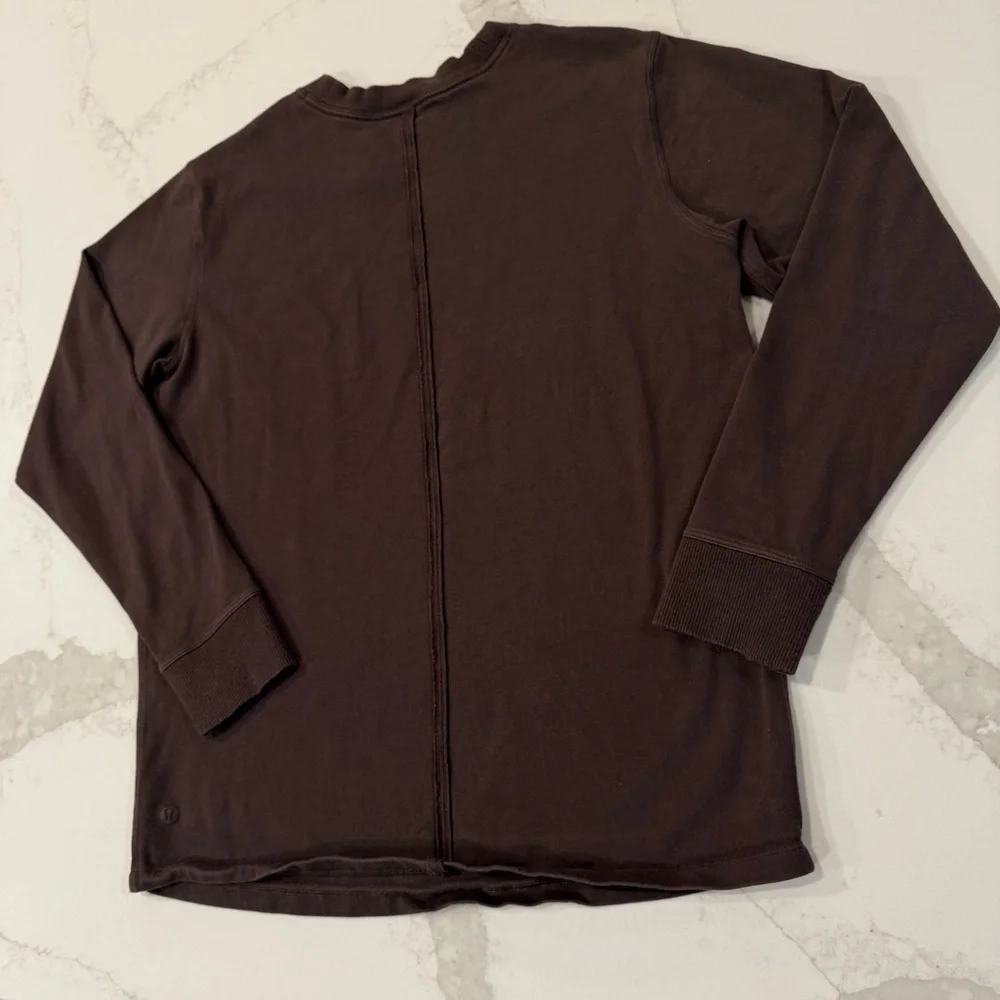 Lululemon All Yours Heavyweight Long Sleeve Shirt Women’s Size 4 Chocolate Brown - Picture 6 of 7